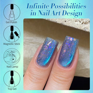 Bule Colorful Cat Magnetic Eye Gel Insomniac Island 15ml Gel Nail Polish BORN PRETTY 