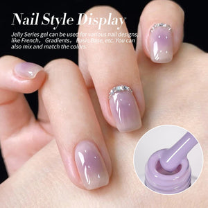 6 Colors Purple Ice Jelly Gel Polish Set J04 Lilac Whispers 7ml Gel Nail Polish BORN PRETTY 