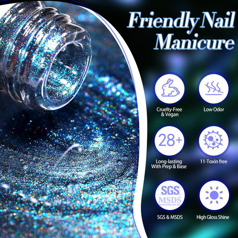 Blue 9D Cat Magnetic Gel Polish MY32 Polaris 10ml Gel Nail Polish BORN PRETTY 