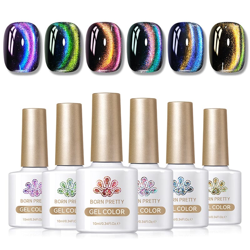 9D Cat Magnetic Gel Polish 10ml Gel Nail Polish BORN PRETTY 6 Colors with Magnetic Stick 
