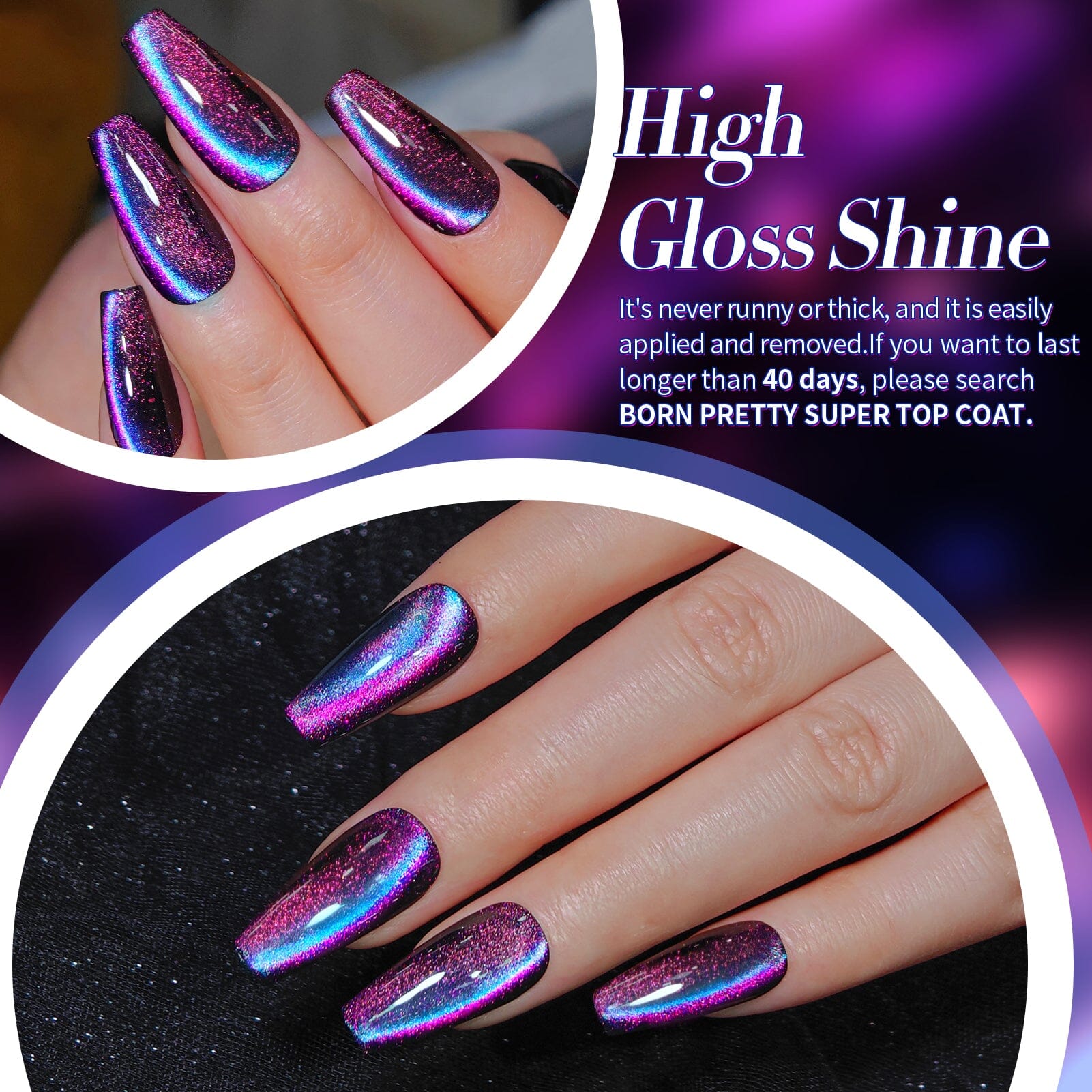 6 Colors 9D Cat Magnetic Gel Polish Set Polaris 7ml Gel Nail Polish BORN PRETTY 