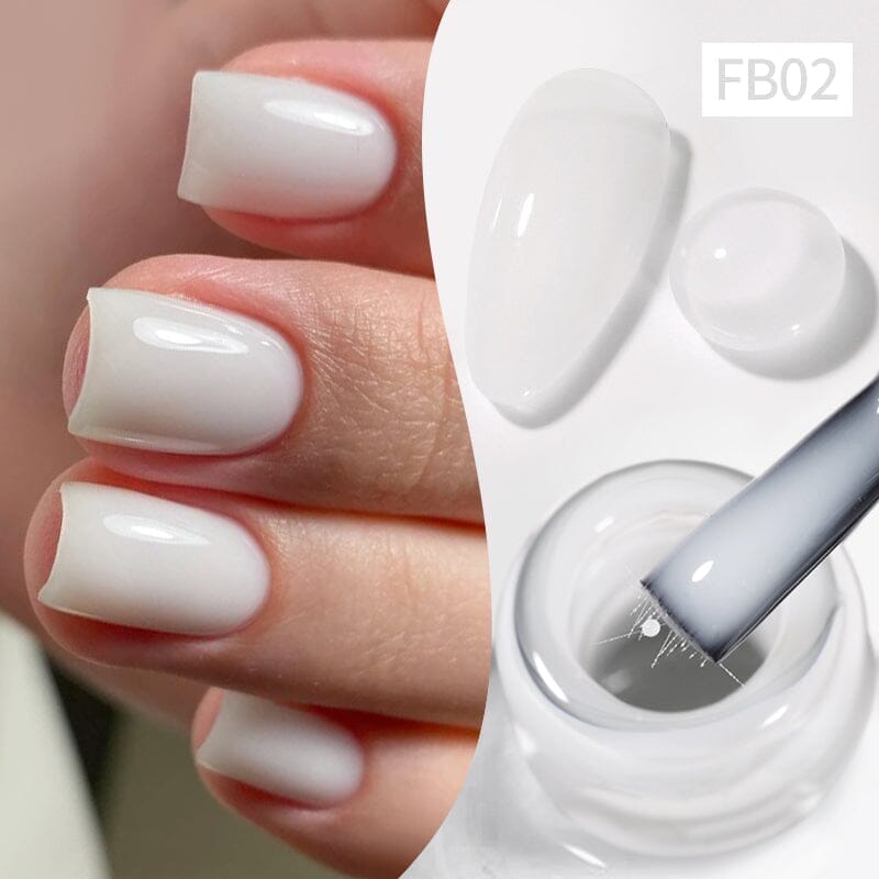 Milky White Fiber Rubber Base Gel FB02 10ml Gel Nail Polish BORN PRETTY 