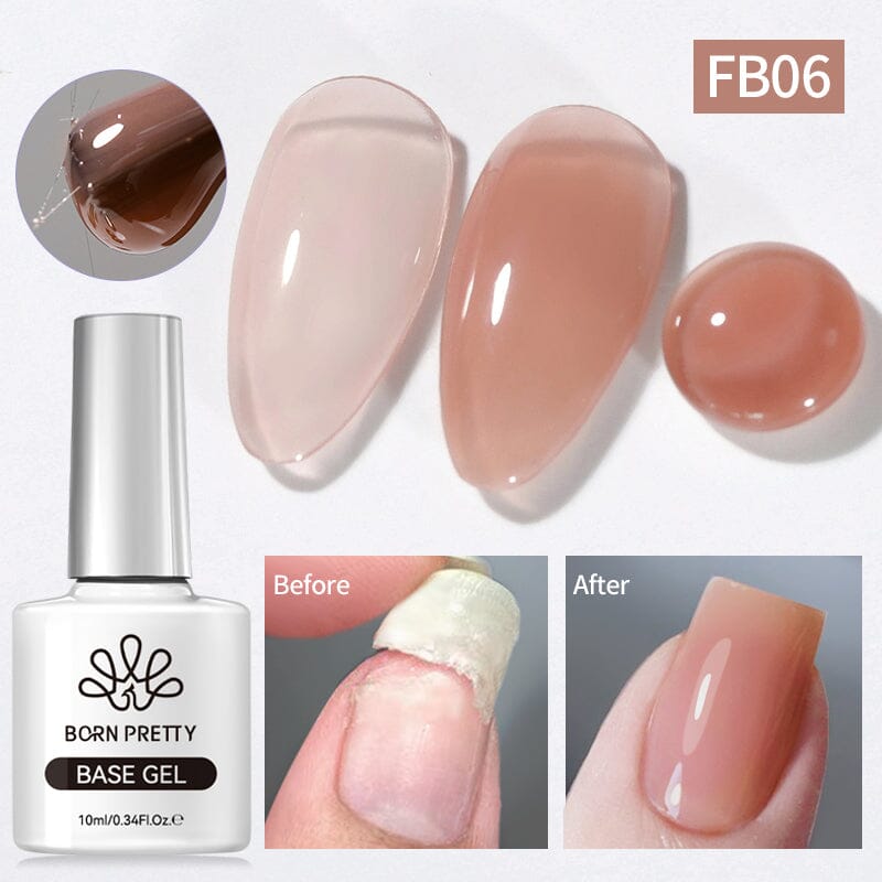Nude Fiber Rubber Base Gel FB06 10ml Gel Nail Polish BORN PRETTY 