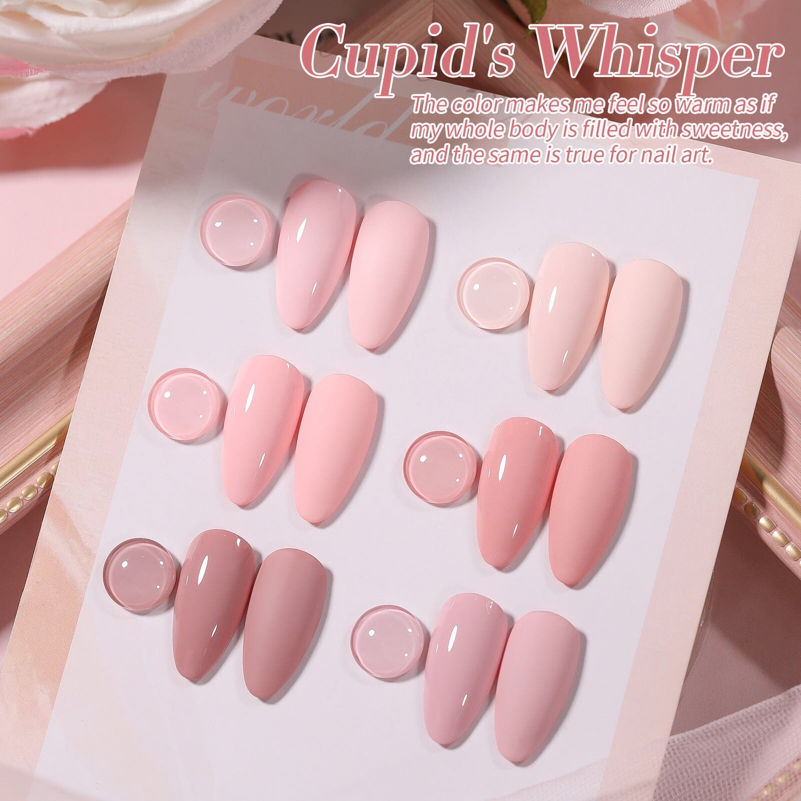 6 Colors Pink Gel Polish Set S03 Cupid's Whisper 7ml Gel Nail Polish BORN PRETTY 
