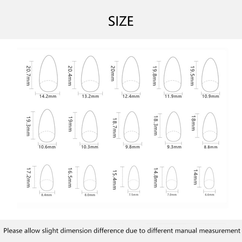 30pcs False Nail Tips Almond Press on Nails W1482 Nail Tips No Brand 