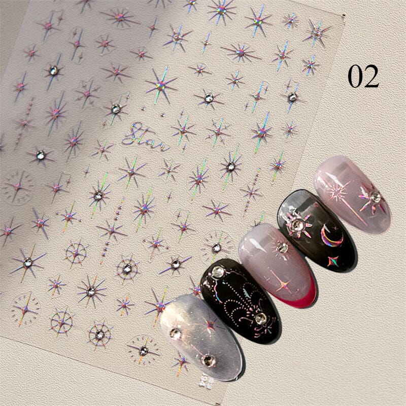 Glitter Starlight Rhinestones 3D Nail Stickers Nail Sticker No Brand 