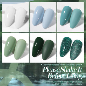 6 Colors Green Gel Polish Set S06 Amazon Rainforest 7ml Gel Nail Polish BORN PRETTY 