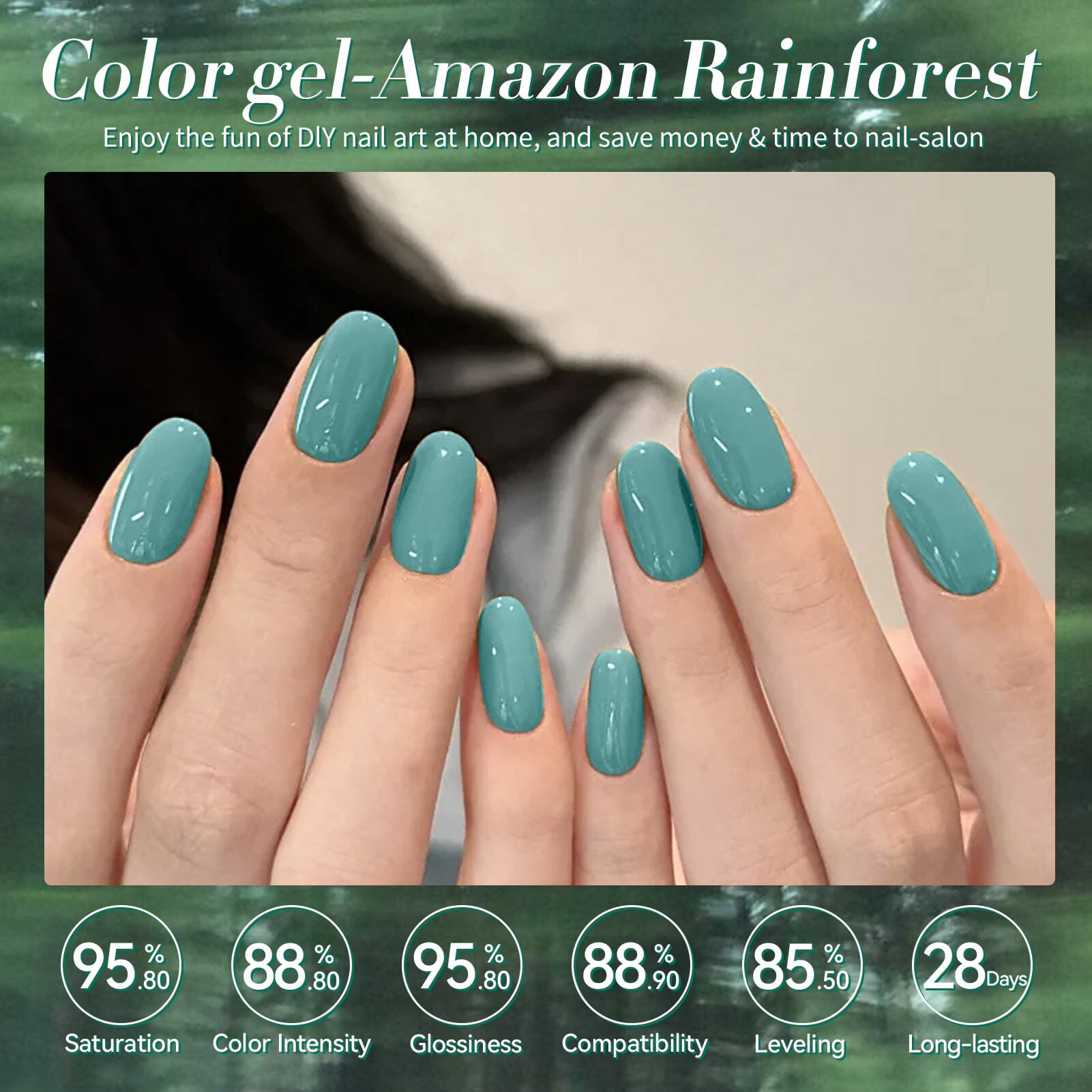 6 Colors Green Gel Polish Set S06 Amazon Rainforest 7ml Gel Nail Polish BORN PRETTY 