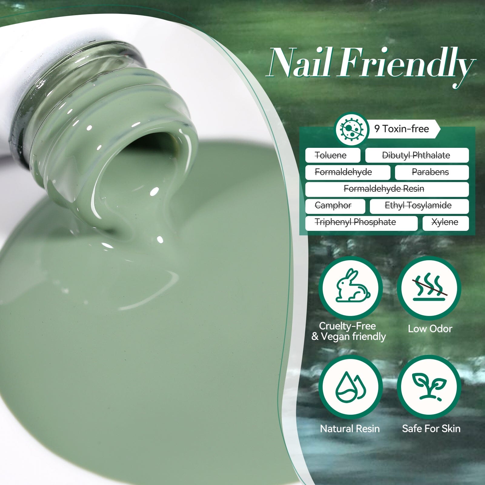6 Colors Green Gel Polish Set S06 Amazon Rainforest 7ml Gel Nail Polish BORN PRETTY 
