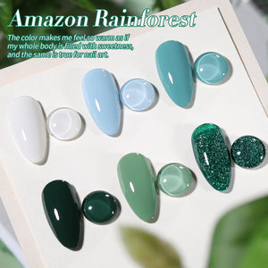 6 Colors Green Gel Polish Set S06 Amazon Rainforest 7ml Gel Nail Polish BORN PRETTY 