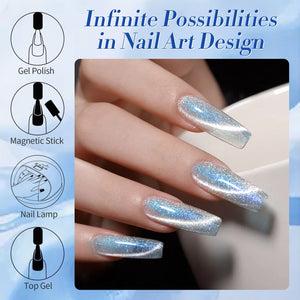 Glitter Cat Magnetic Gel Polish MY37 Glacier 15ml Gel Nail Polish BORN PRETTY 