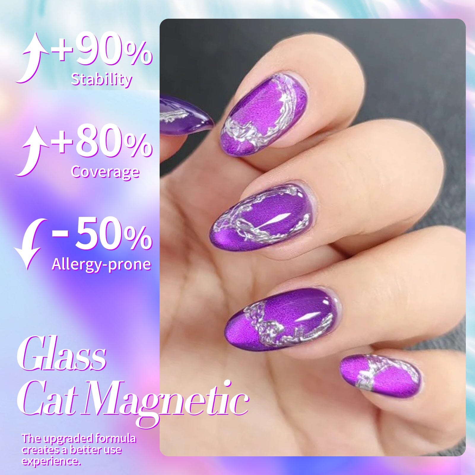 Purple Cat Magnetic Gel Polish MY43 Blackish Purple 15ml Gel Nail Polish BORN PRETTY 