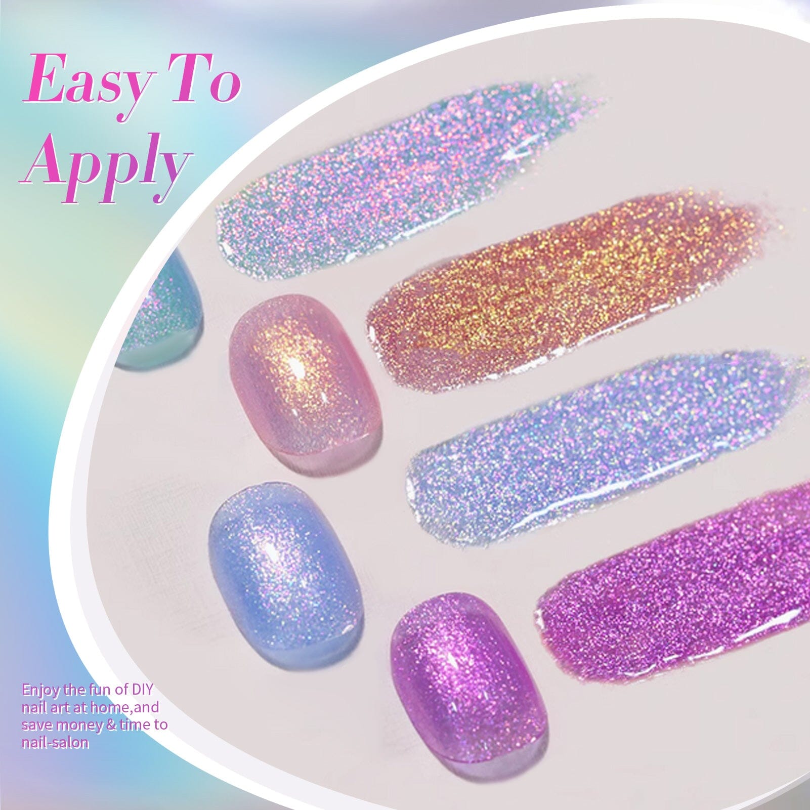 6 Colors Pink Shimmery Aurora Gel Polish Set T04 Conch Spirit 7ml Gel Nail Polish BORN PRETTY 