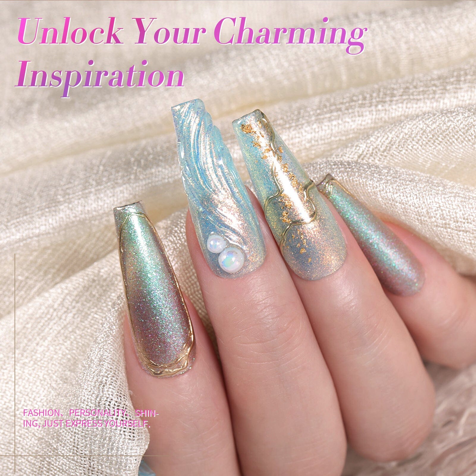 6 Colors Pink Shimmery Aurora Gel Polish Set T04 Conch Spirit 7ml Gel Nail Polish BORN PRETTY 