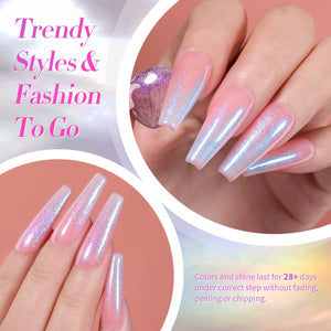 6 Colors Pink Shimmery Aurora Gel Polish Set T04 Conch Spirit 7ml Gel Nail Polish BORN PRETTY 