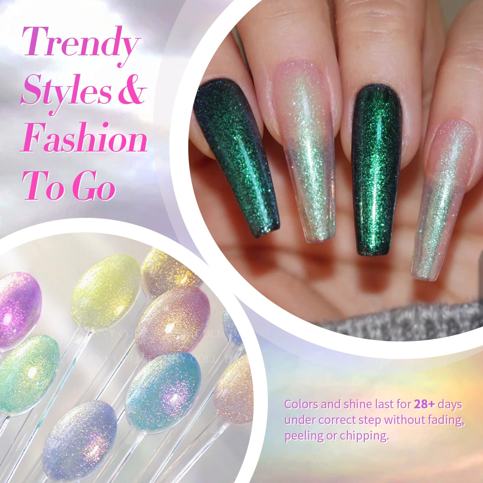 6 Colors Pink Shimmery Aurora Gel Polish Set T04 Conch Spirit 7ml Gel Nail Polish BORN PRETTY 