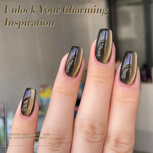 Black Gold Glass Cat Magnetic Gel Polish 15ml Gel Nail Polish BORN PRETTY 