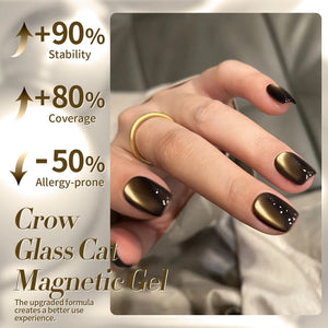Black Gold Glass Cat Magnetic Gel Polish 15ml Gel Nail Polish BORN PRETTY 