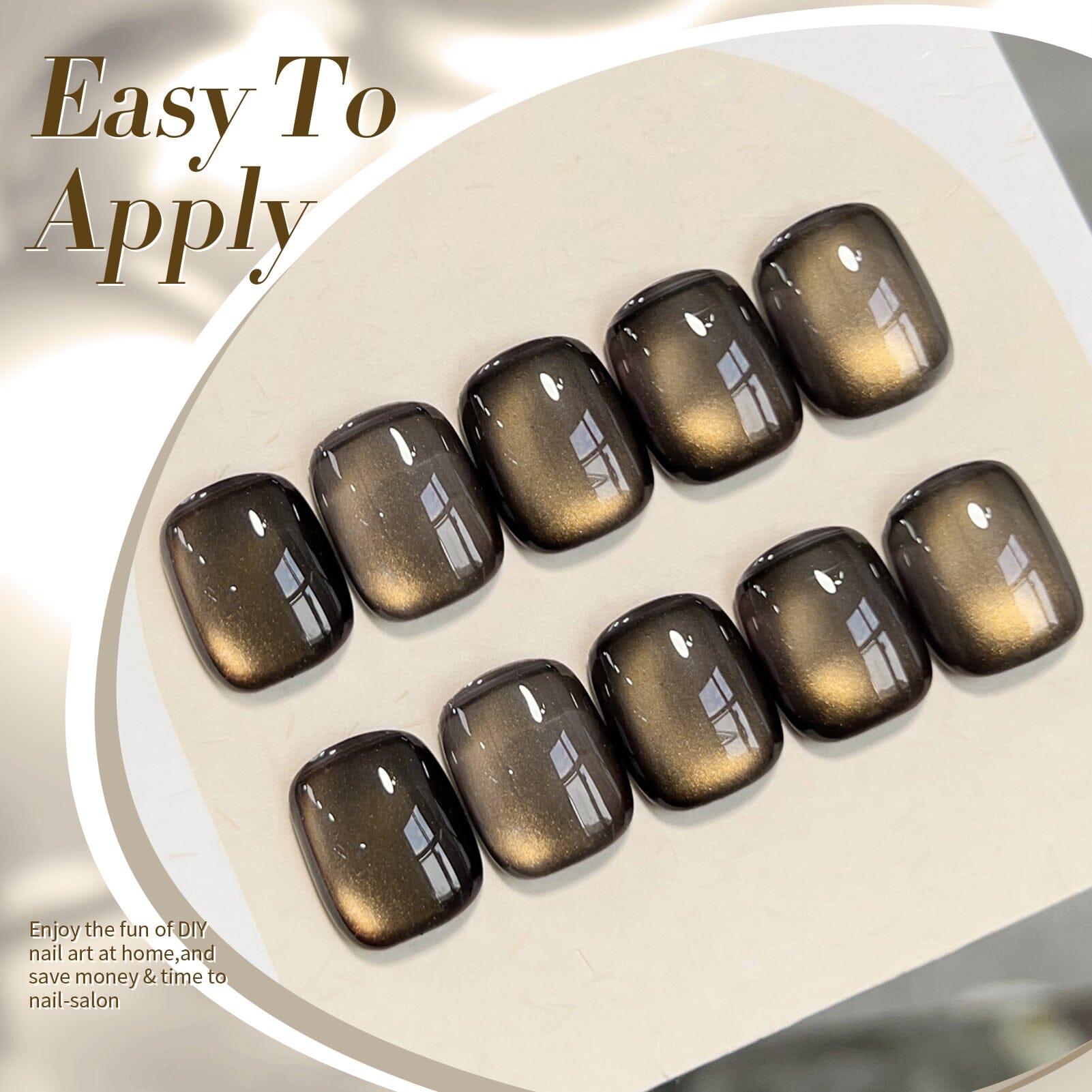 Black Gold Glass Cat Magnetic Gel Polish 15ml Gel Nail Polish BORN PRETTY 