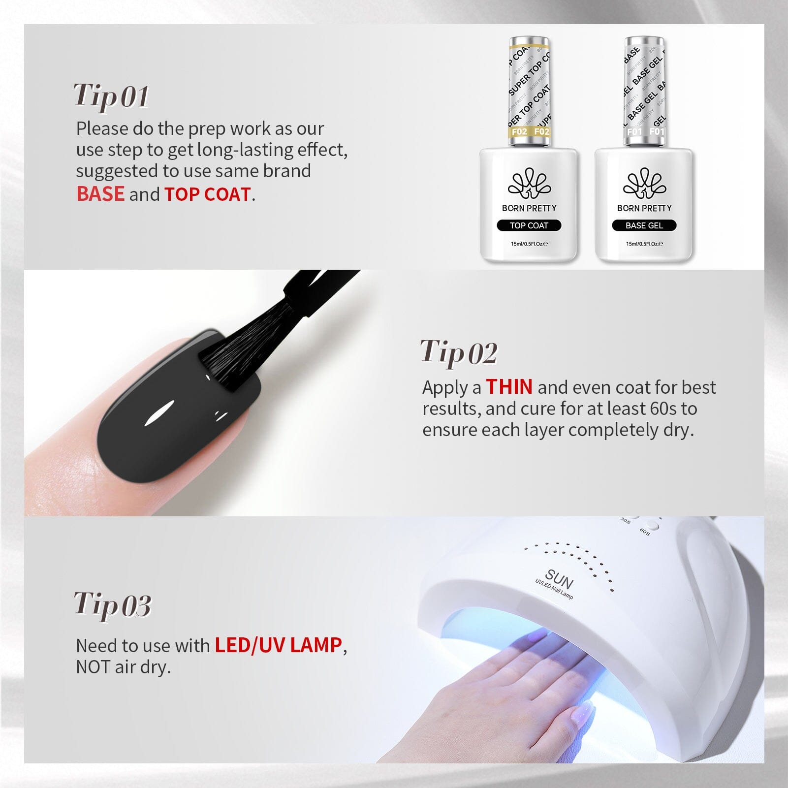 6 Colors Grey Colors Gel Polish Set S09 Steel Symphony 7ml Gel Nail Polish BORN PRETTY 