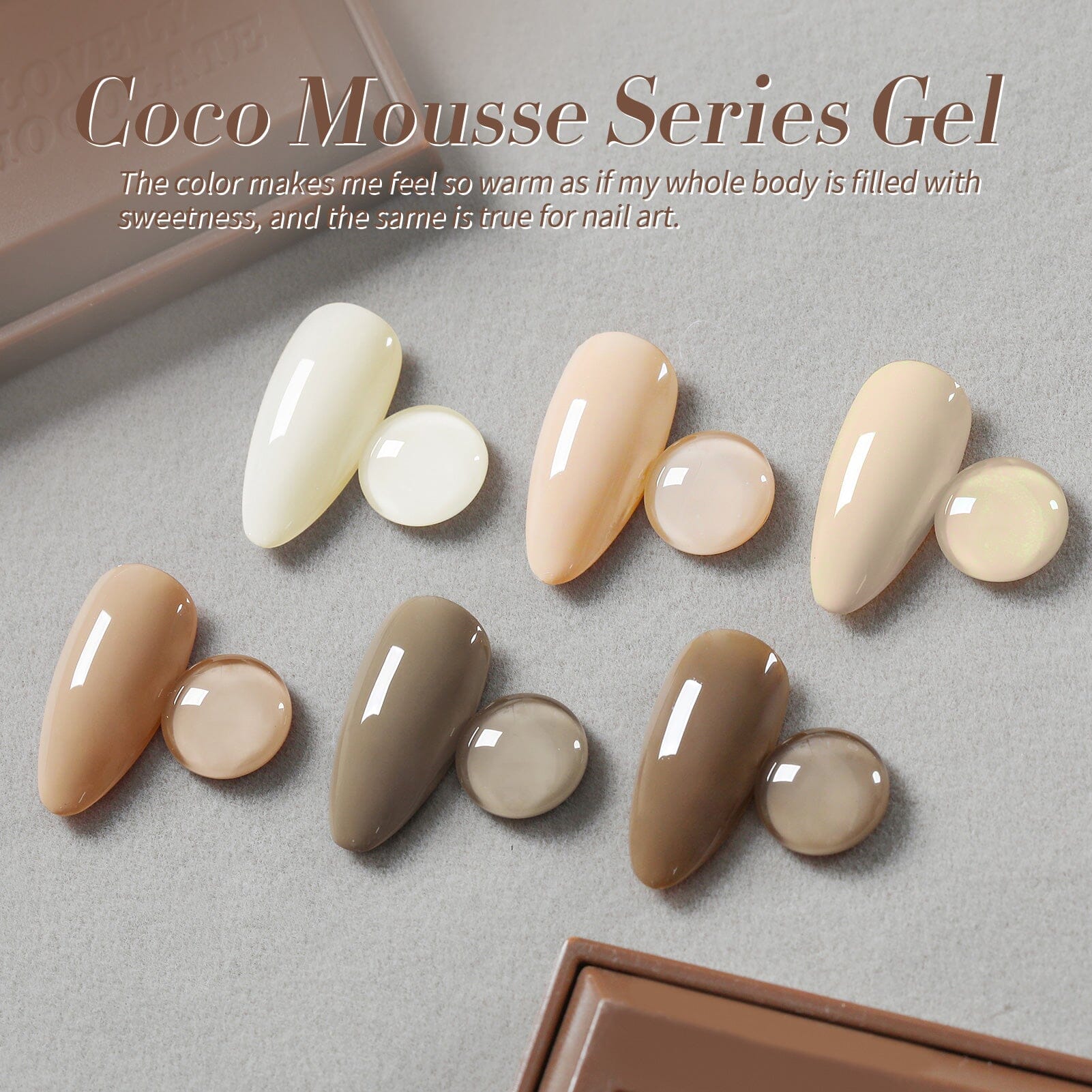 6 Colors Nude Brown Gel Polish Set S10 Coco Mousse 7ml Gel Nail Polish BORN PRETTY 
