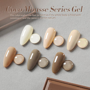 6 Colors Nude Brown Gel Polish Set S10 Coco Mousse 7ml Gel Nail Polish BORN PRETTY 