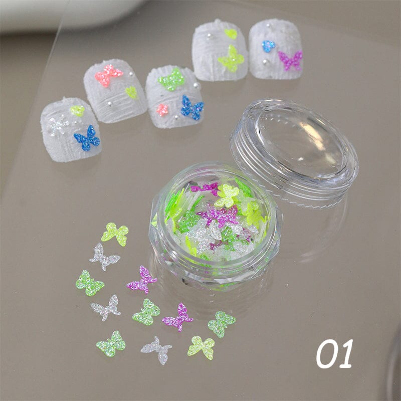 Multicolor Butterfly Nail Sequins Decoration #01 Nail Decoration No Brand 