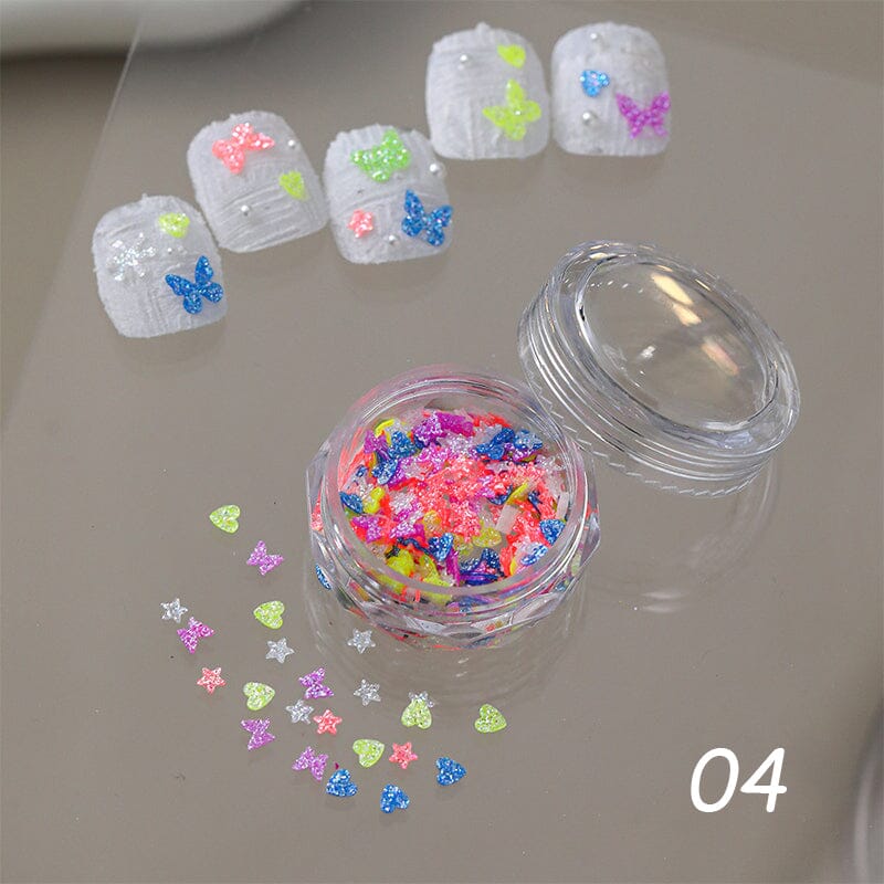 Multicolor Butterfly Heart Star Nail Sequins Decoration #04 Nail Decoration No Brand 