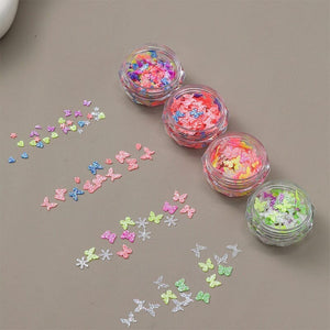 Multicolor Butterfly Heart Star Nail Sequins Decoration #04 Nail Decoration No Brand 