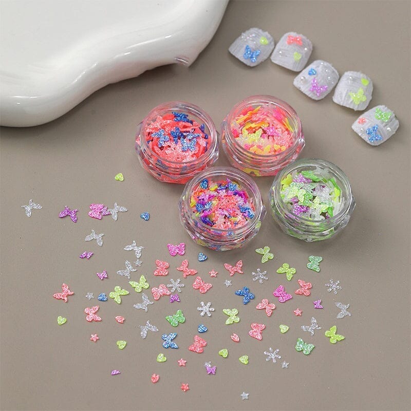 Multicolor Butterfly Heart Star Nail Sequins Decoration #04 Nail Decoration No Brand 