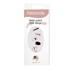 16 Tips Black Lines Moon Semi-cured Gel Nail Wraps C0067 Nail Sticker Harunouta 