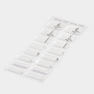 16 Tips Black Lines Semi-cured Gel Nail Wraps C0066 Nail Sticker Harunouta 