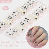 16 Tips Semi-cured Gel Nail Wraps C0057-C0071 Nail Sticker Harunouta C0057 