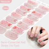 16 Tips Semi-cured Gel Nail Wraps C0057-C0071 Nail Sticker Harunouta C0063 
