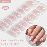 16 Tips Semi-cured Gel Nail Wraps C0057-C0071 Nail Sticker Harunouta C0065 