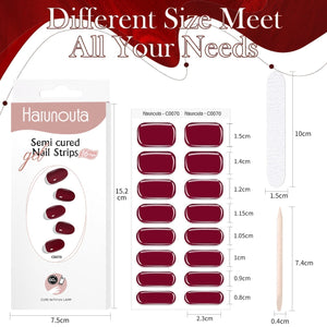 16 Tips Black Gold Leaf Semi-cured Gel Nail Wraps C0057 Nail Sticker Harunouta 