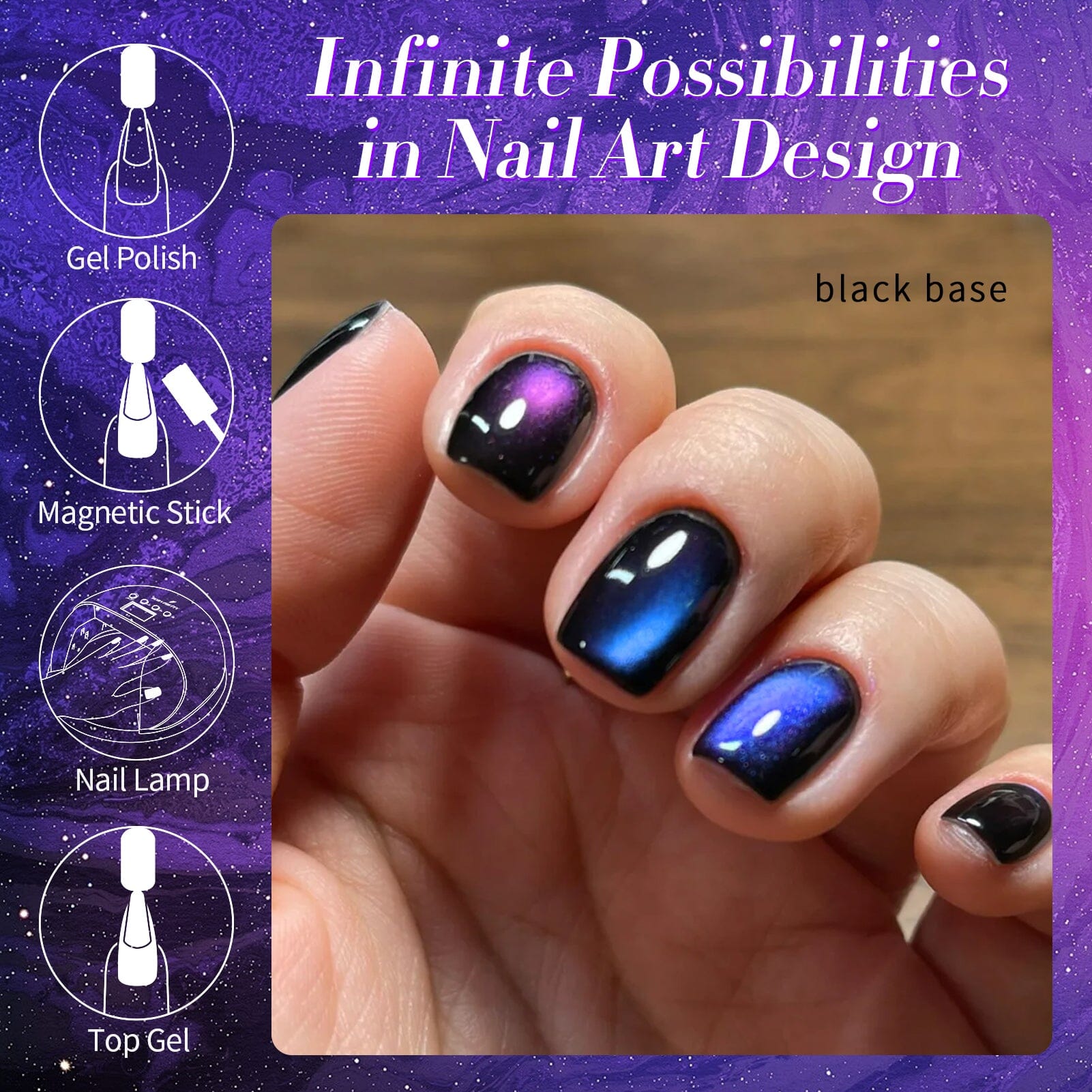 Purple Chameleon Cat Magnetic Gel Polish MY51 Heaven Purple 15ml Gel Nail Polish BORN PRETTY 