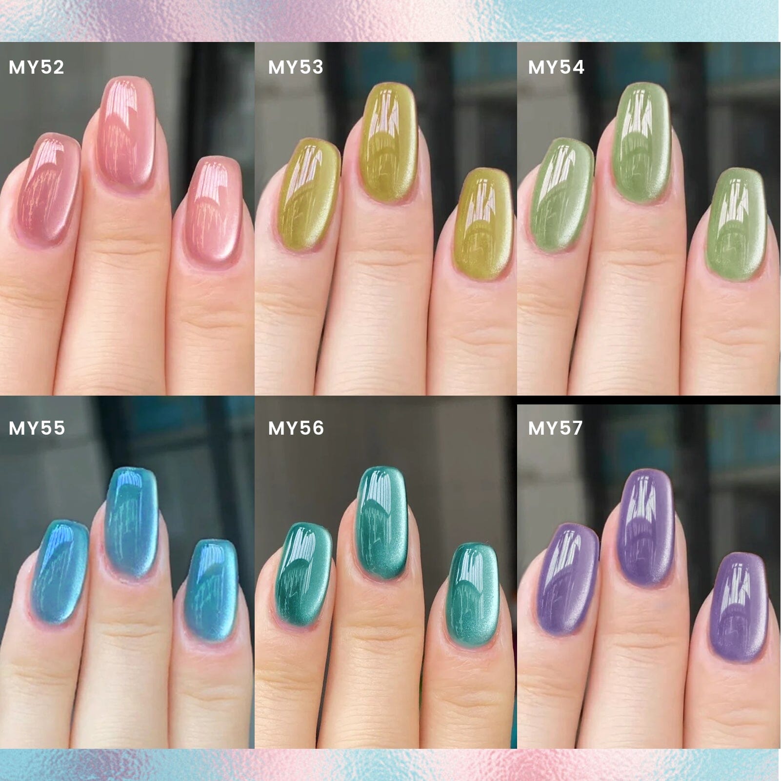 6 Colors Glass Cat Magnetic Gel Polish Set M06 Freedom Land 7ml Gel Nail Polish BORN PRETTY 
