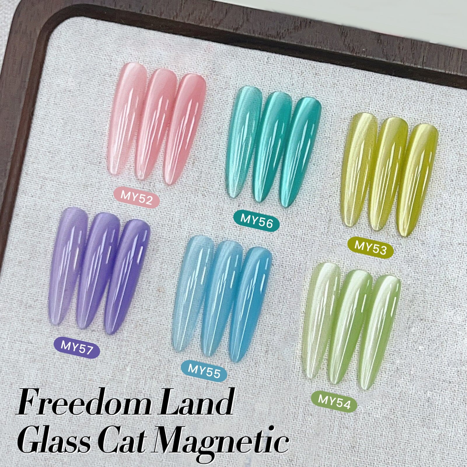 6 Colors Glass Cat Magnetic Gel Polish Set M06 Freedom Land 7ml Gel Nail Polish BORN PRETTY 