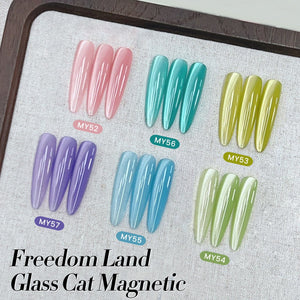 6 Colors Glass Cat Magnetic Gel Polish Set M06 Freedom Land 7ml Gel Nail Polish BORN PRETTY 