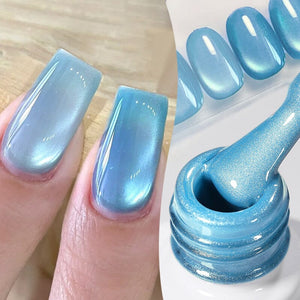 Blue Glass Cat Magnetic Gel Polish Freedom Land MY55 10ml Gel Nail Polish BORN PRETTY 