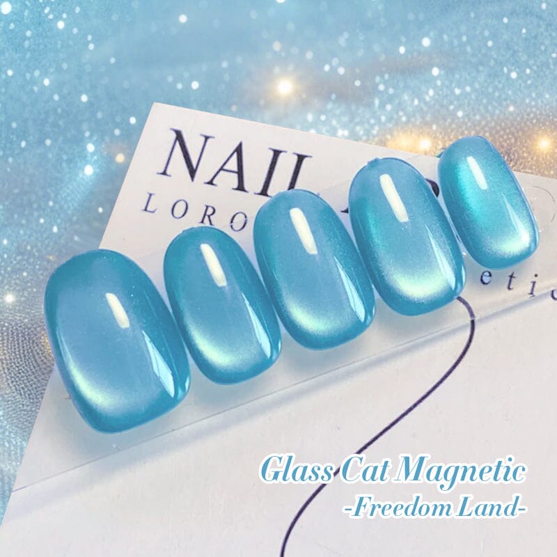 Blue Glass Cat Magnetic Gel Polish Freedom Land MY55 10ml Gel Nail Polish BORN PRETTY 