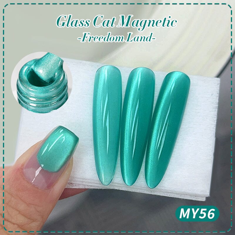 Green Glass Cat Magnetic Gel Polish Freedom Land MY56 10ml Gel Nail Polish BORN PRETTY 