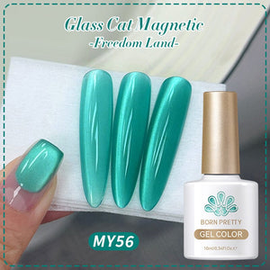 Green Glass Cat Magnetic Gel Polish Freedom Land MY56 10ml Gel Nail Polish BORN PRETTY 