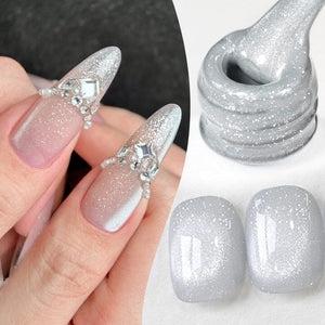 Silver Glitter Cat Magnetic Gel Polish MY58 Mambo Ice 10ml Gel Nail Polish BORN PRETTY 