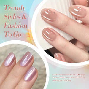 6 Colors Glass Cat Magnetic Gel Polish Set M08 Jasmine Blossoms 7ml Gel Nail Polish BORN PRETTY 