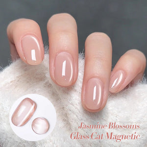 6 Colors Glass Cat Magnetic Gel Polish Set M08 Jasmine Blossoms 7ml Gel Nail Polish BORN PRETTY 