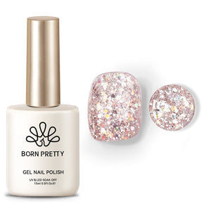 Pink Colorful Sequins Glitter Gel Polish SG07 Pink Crystal 15ml Gel Nail Polish BORN PRETTY 