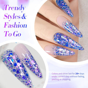 Purple Colorful Sequins Glitter Gel Polish SG12 Crape Myrtle 15ml Gel Nail Polish BORN PRETTY 