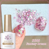 Glitter Sequins Gel Polish SG05-SG16 10ml Gel Nail Polish BORN PRETTY SG08 Fantasy Dream 